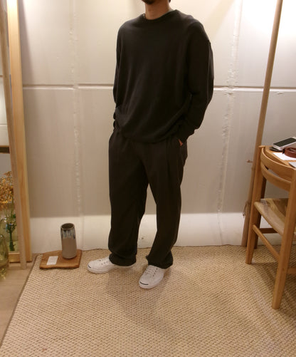 FUJI two tuck slacks(charcoal gray)