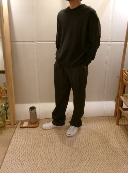 FUJI two tuck slacks(charcoal gray)