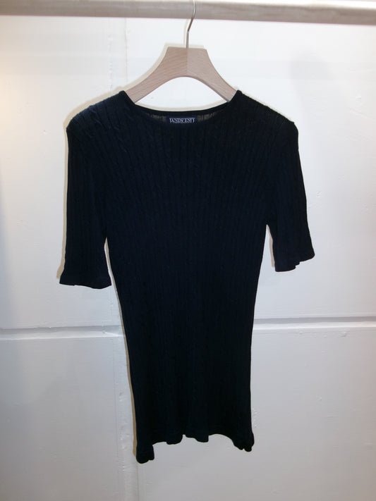 Navy short sleeve knit