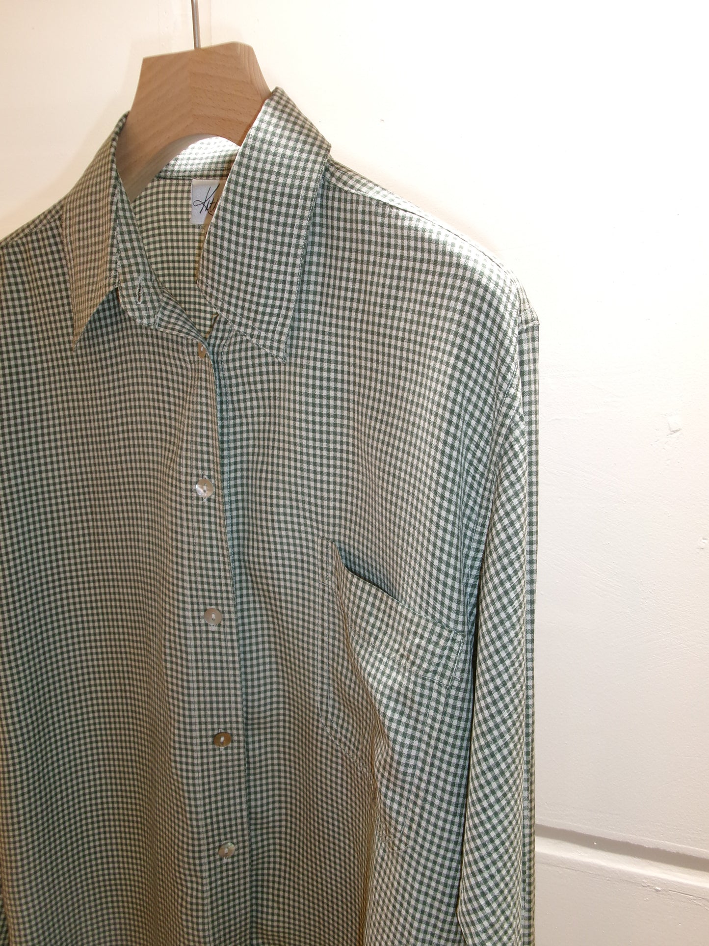 Silk Gingham Blouse