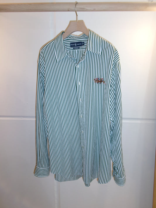 Ralph Lauren  green white shirt