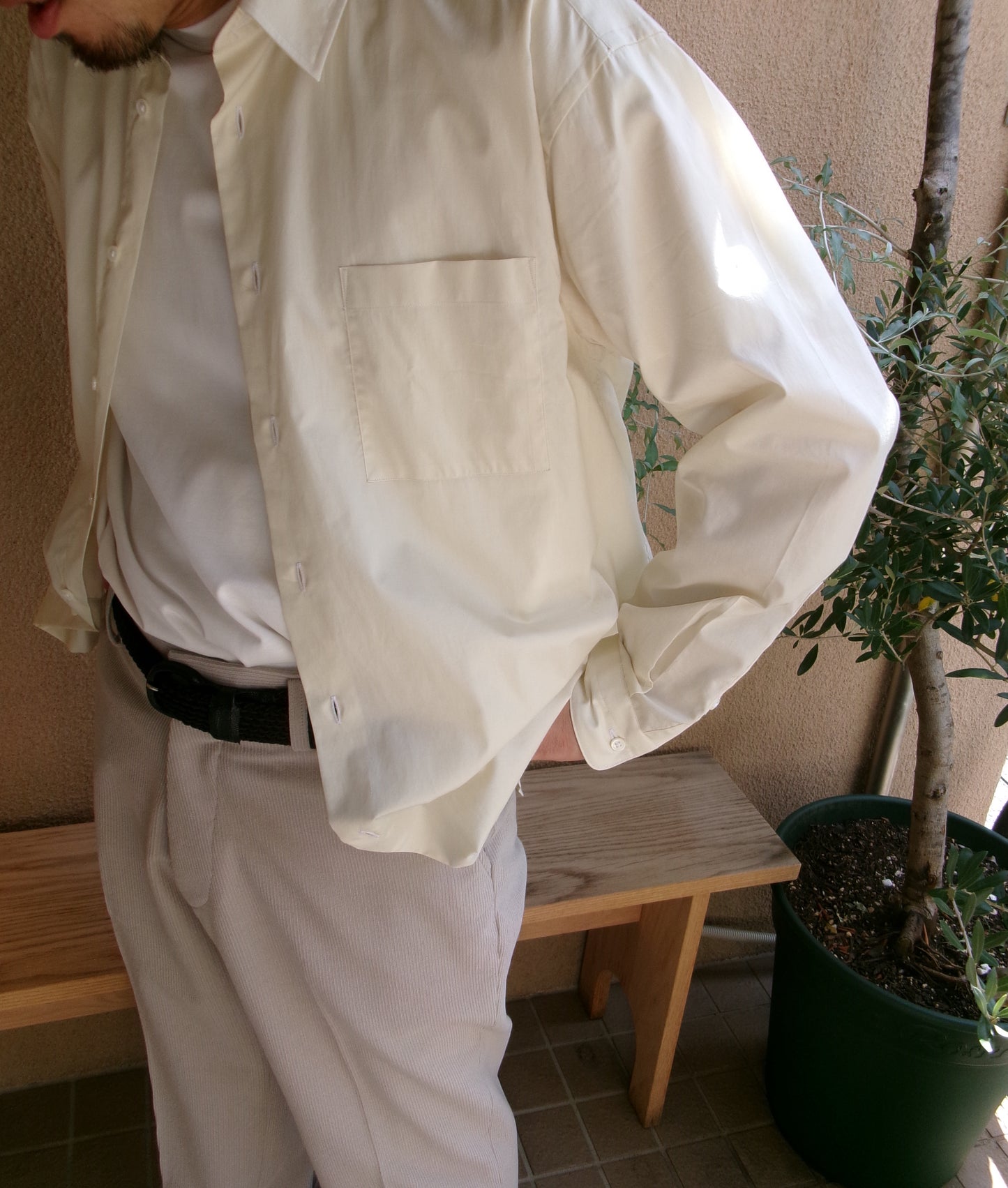 FUJI COTTON TWILL STANDARD SHIRT(BEIGE)