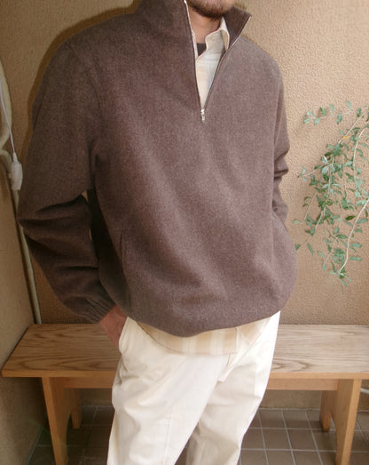 FUJI BRUSHED WOOL PULLOVER(BROWN)