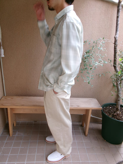 FUJI WOOL CHECK STANDARD SHIRT -green-