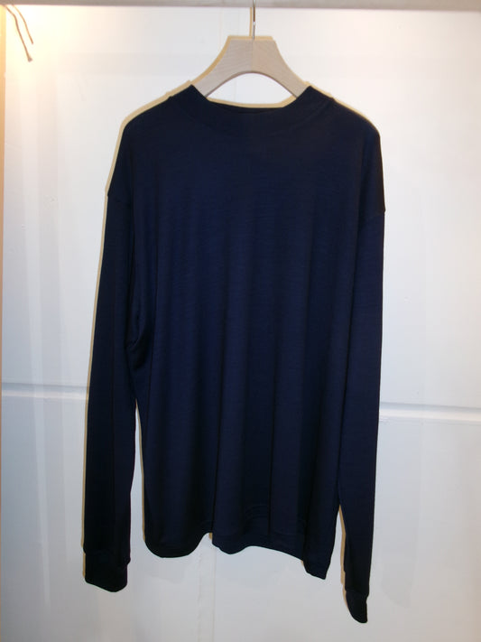 FUJI WOOL L/S T-SHIRTS(NAVY)