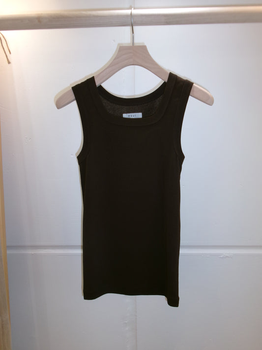 FUJI COTTON SQUARE TANK TOP(BROWN)