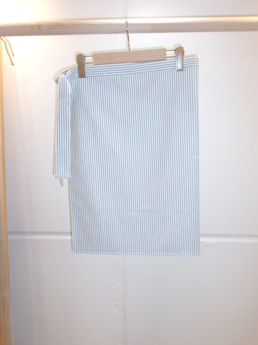 FUJI OXFORD COTTON STRIPE WRAP SKIRT
