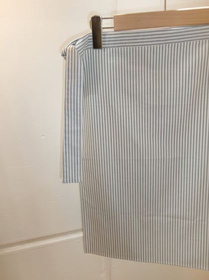 FUJI OXFORD COTTON STRIPE WRAP SKIRT