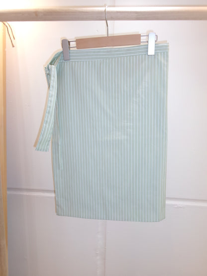 FUJI COTTON STRIPE PADET WRAP SKIRT