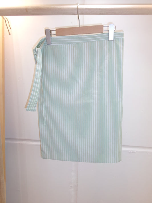 FUJI COTTON STRIPE PADET WRAP SKIRT