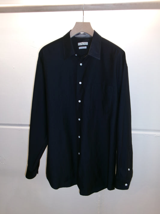 FUJI SILK COTTON STANDARD SHIRT-NAVY-