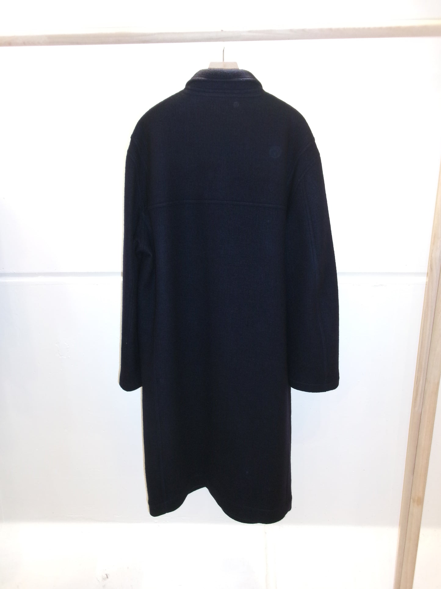 FUJI MELTON WOOL DUFFEL COAT-NAVY-