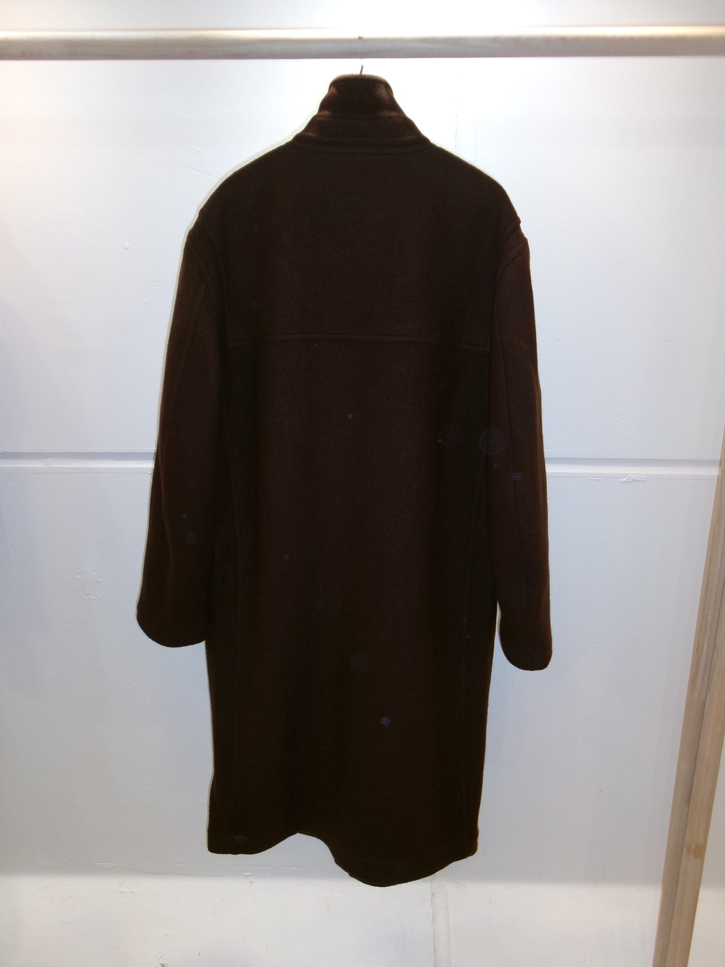 FUJI MELTON WOOL DUFFEL COAT-BROWN-
