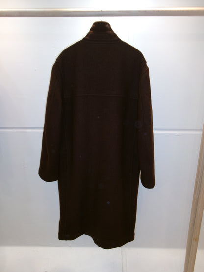 FUJI MELTON WOOL DUFFEL COAT-BROWN-