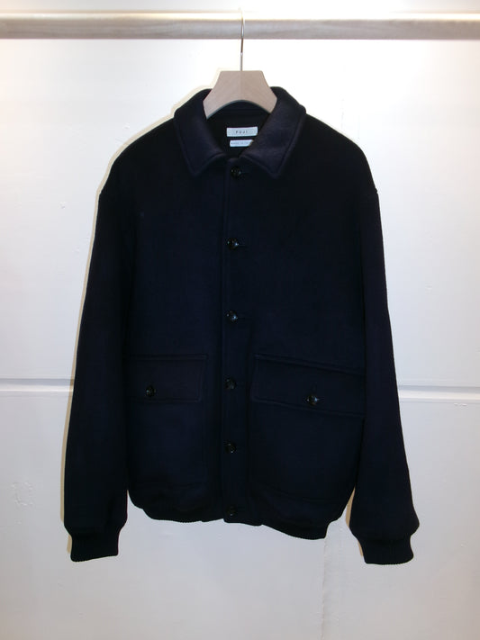 FUJI WOOL MELTON BASIC BLOUSON-NAVY-
