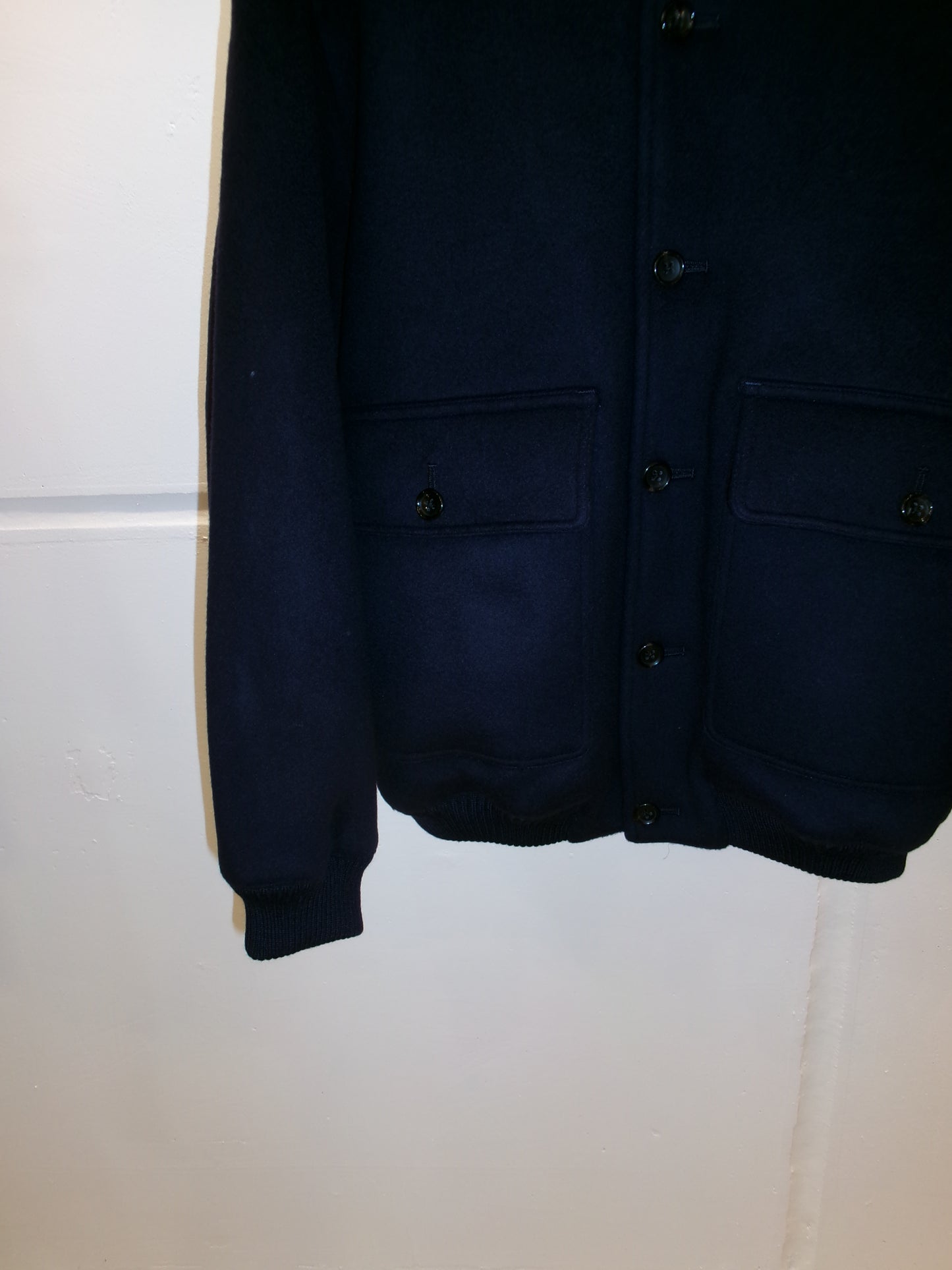 FUJI WOOL MELTON BASIC BLOUSON-NAVY-