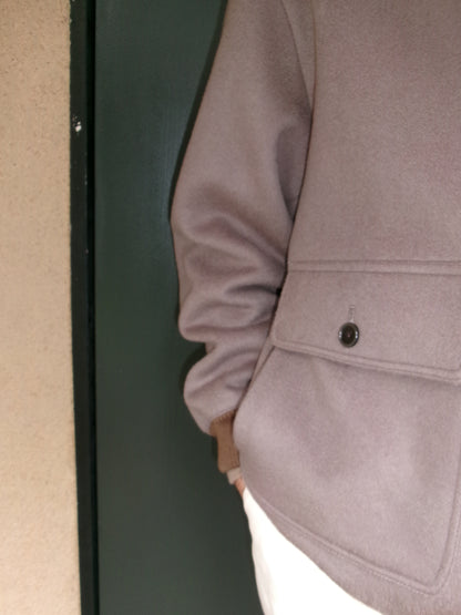 FUJI WOOL MELTON BASIC BLOUSON-GRAY-