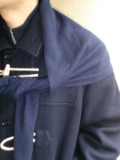 FUJI WHITE CASHMERE SCARF-NAVY-