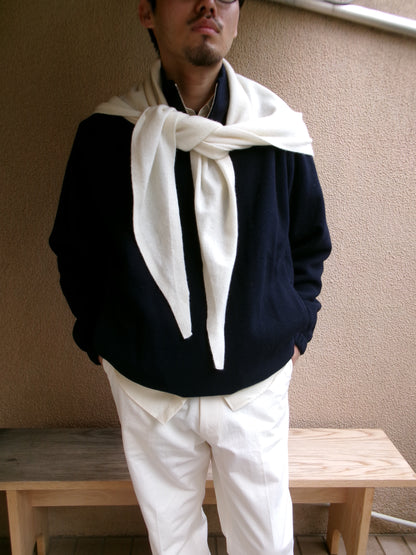 FUJI WHITE CASHMERE SCARF-WHITE-