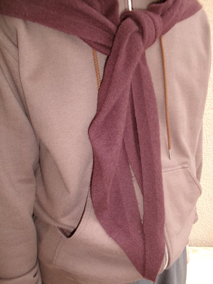 FUJI WHITE CASHMERE SCARF-BROWN-