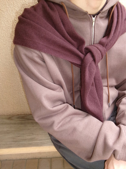 FUJI WHITE CASHMERE SCARF-BROWN-