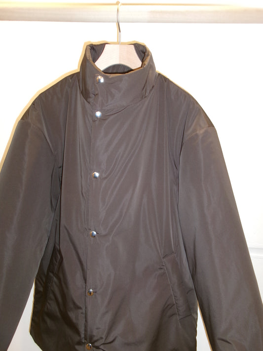 FUJI SILK POLYESTER PADET JACKET-BROWN-