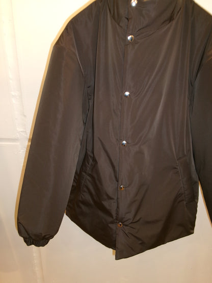 FUJI SILK POLYESTER PADET JACKET-BROWN-