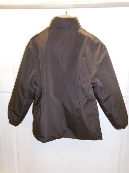 FUJI SILK POLYESTER PADET JACKET-BROWN-
