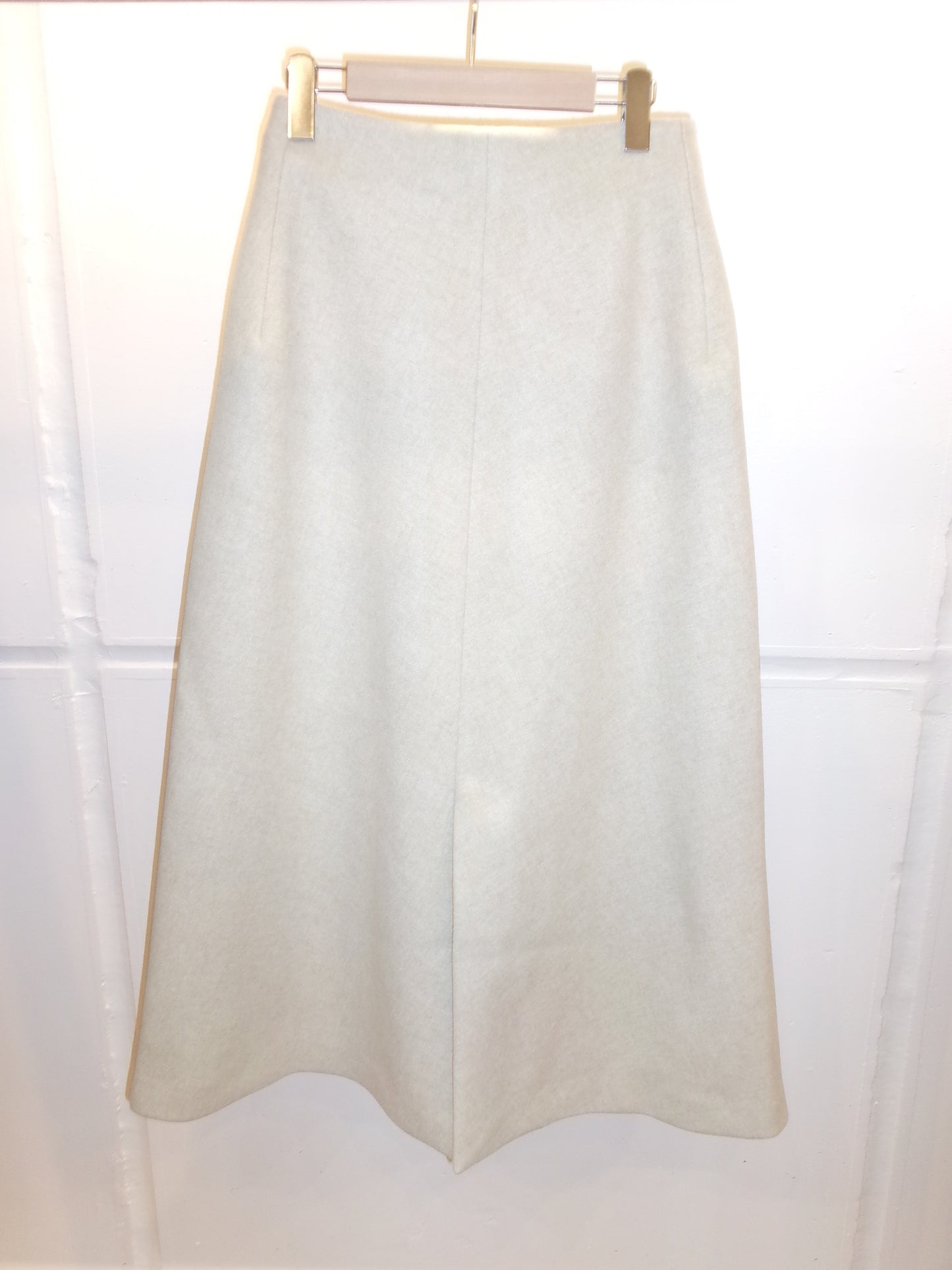 FUJI LAMBSWOOL MELTON LONG SKIRT-IVORY-
