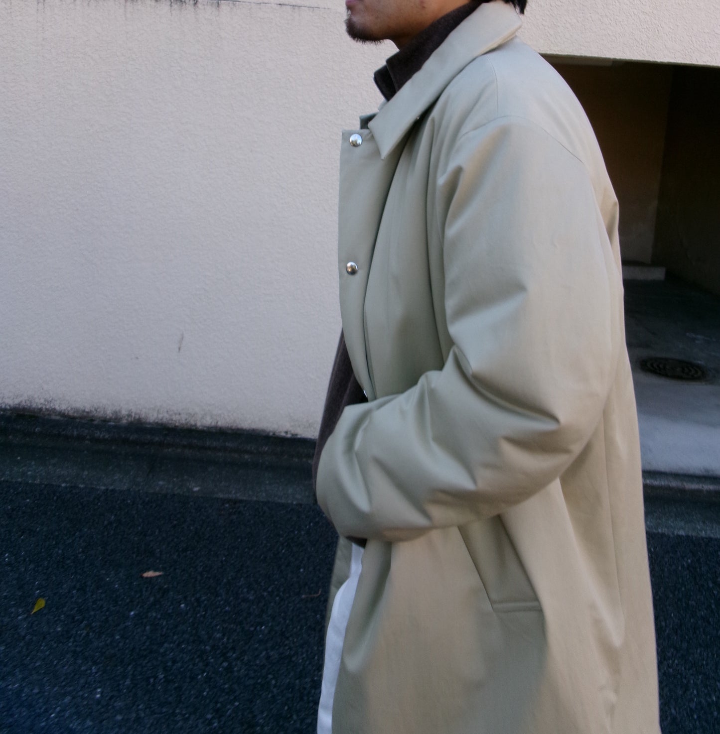 FUJI COTTON TWIL PADET COAT-BEIGE-