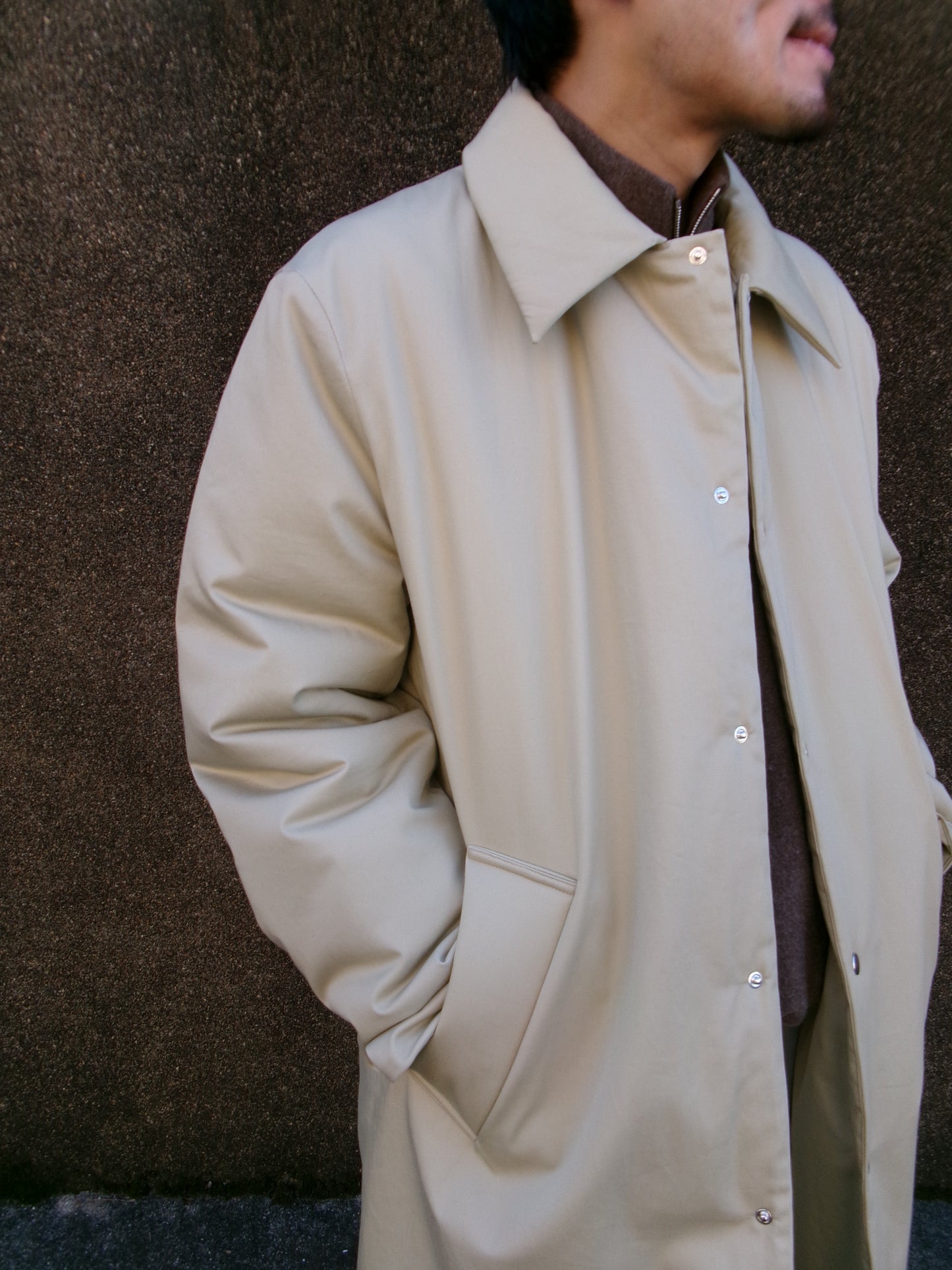 FUJI COTTON TWIL PADET COAT-BEIGE-