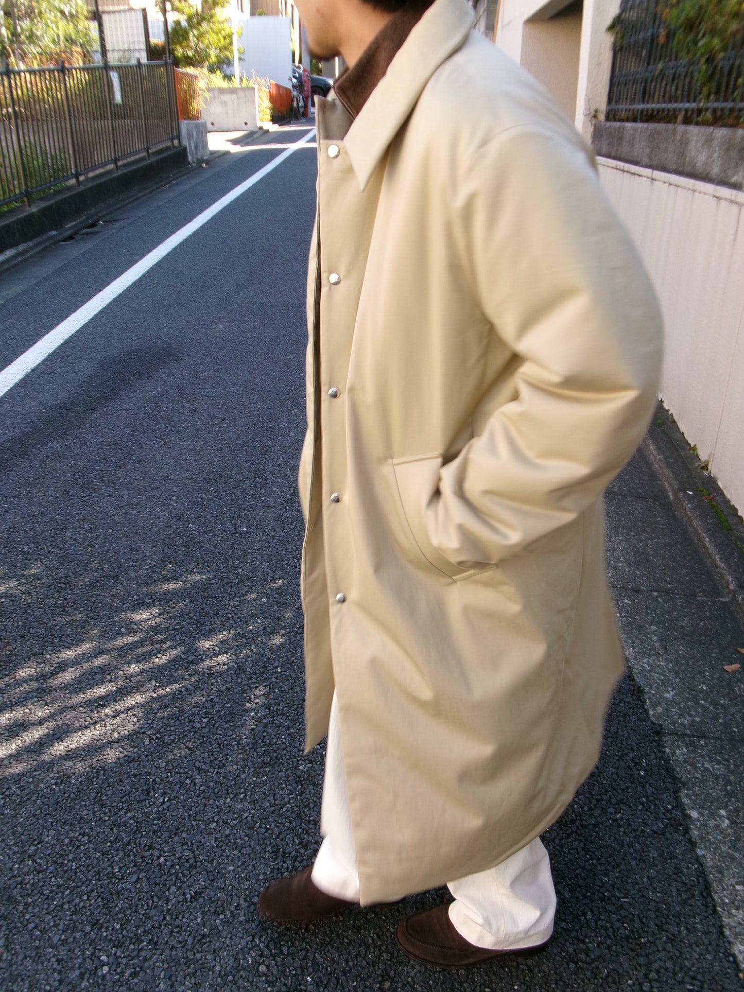 FUJI COTTON TWIL PADET COAT-BEIGE-