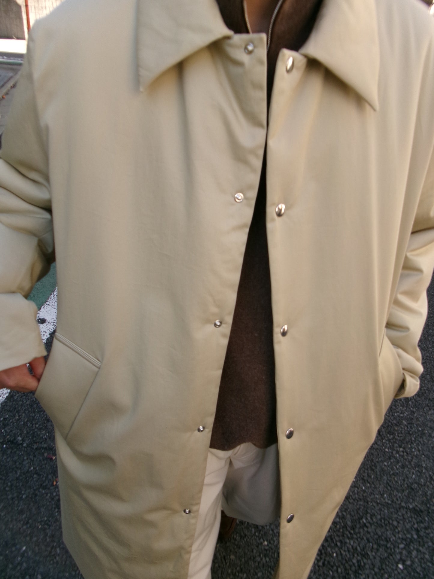 FUJI COTTON TWIL PADET COAT-BEIGE-