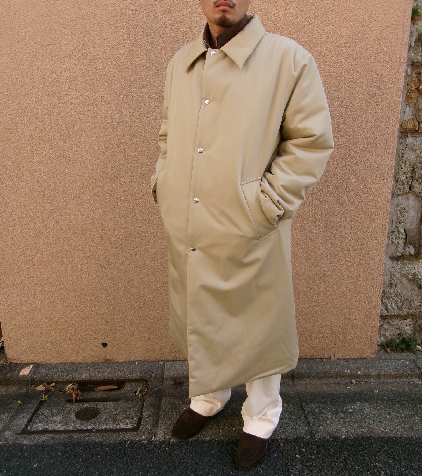 FUJI COTTON TWIL PADET COAT-BEIGE-