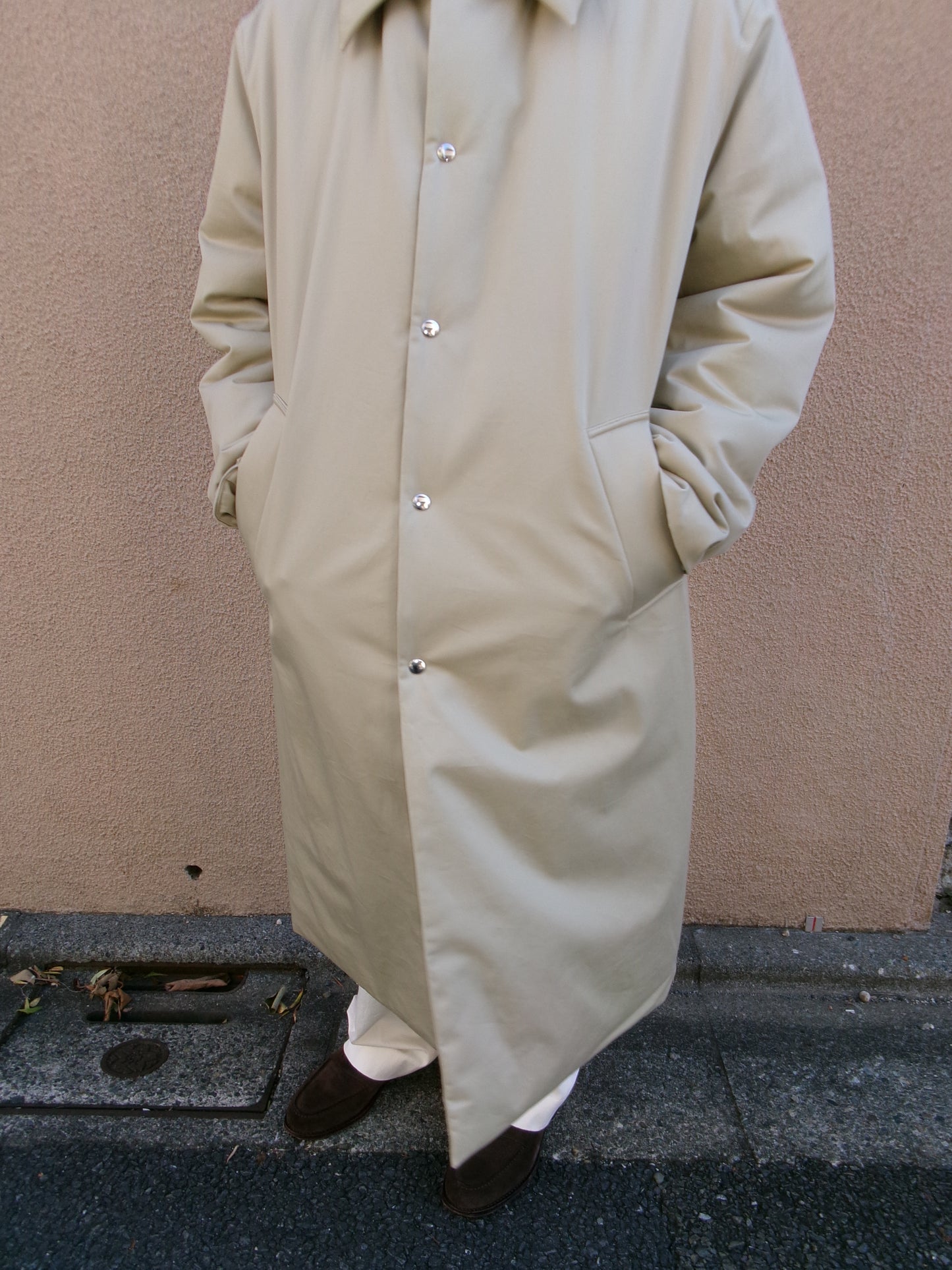 FUJI COTTON TWIL PADET COAT-BEIGE-