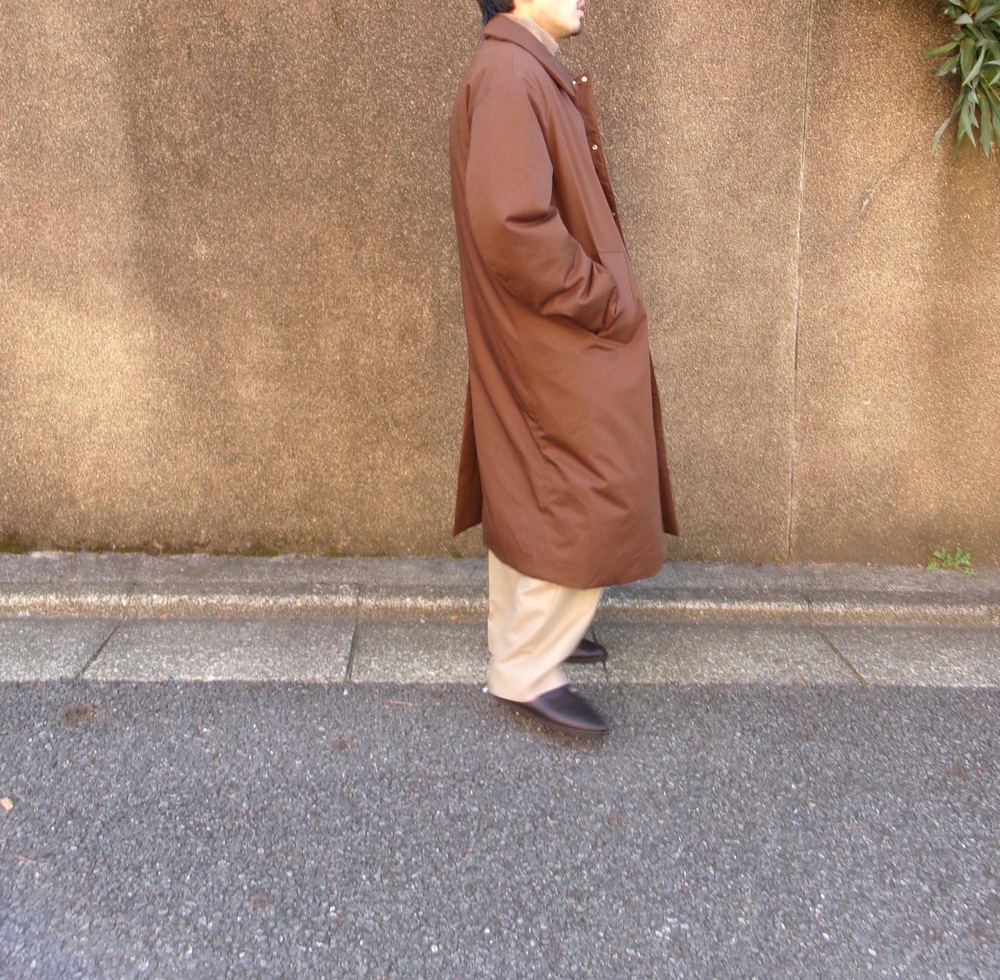 FUJI COTTON TWIL PADET COAT-BROWN-