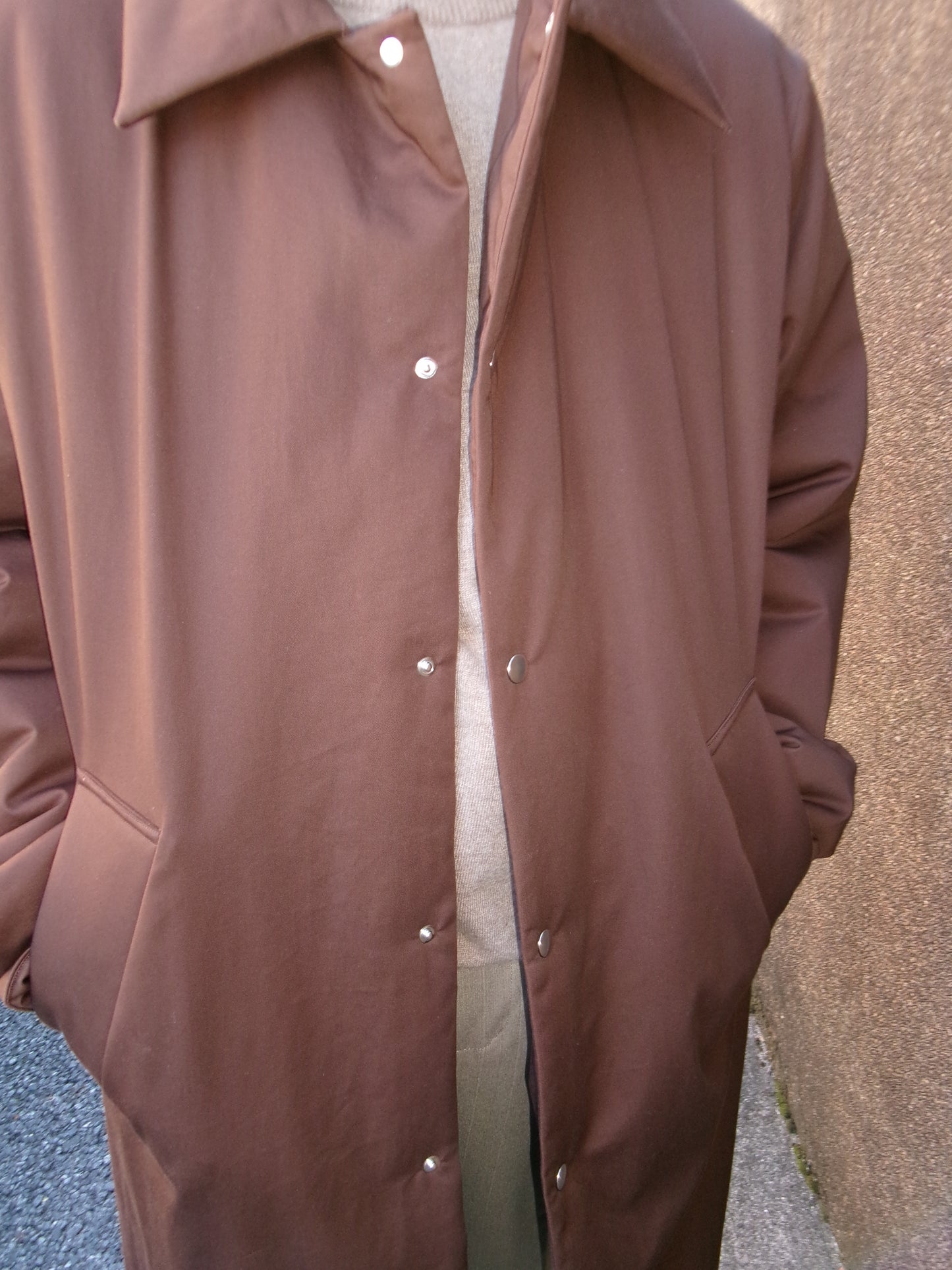 FUJI COTTON TWIL PADET COAT-BROWN-