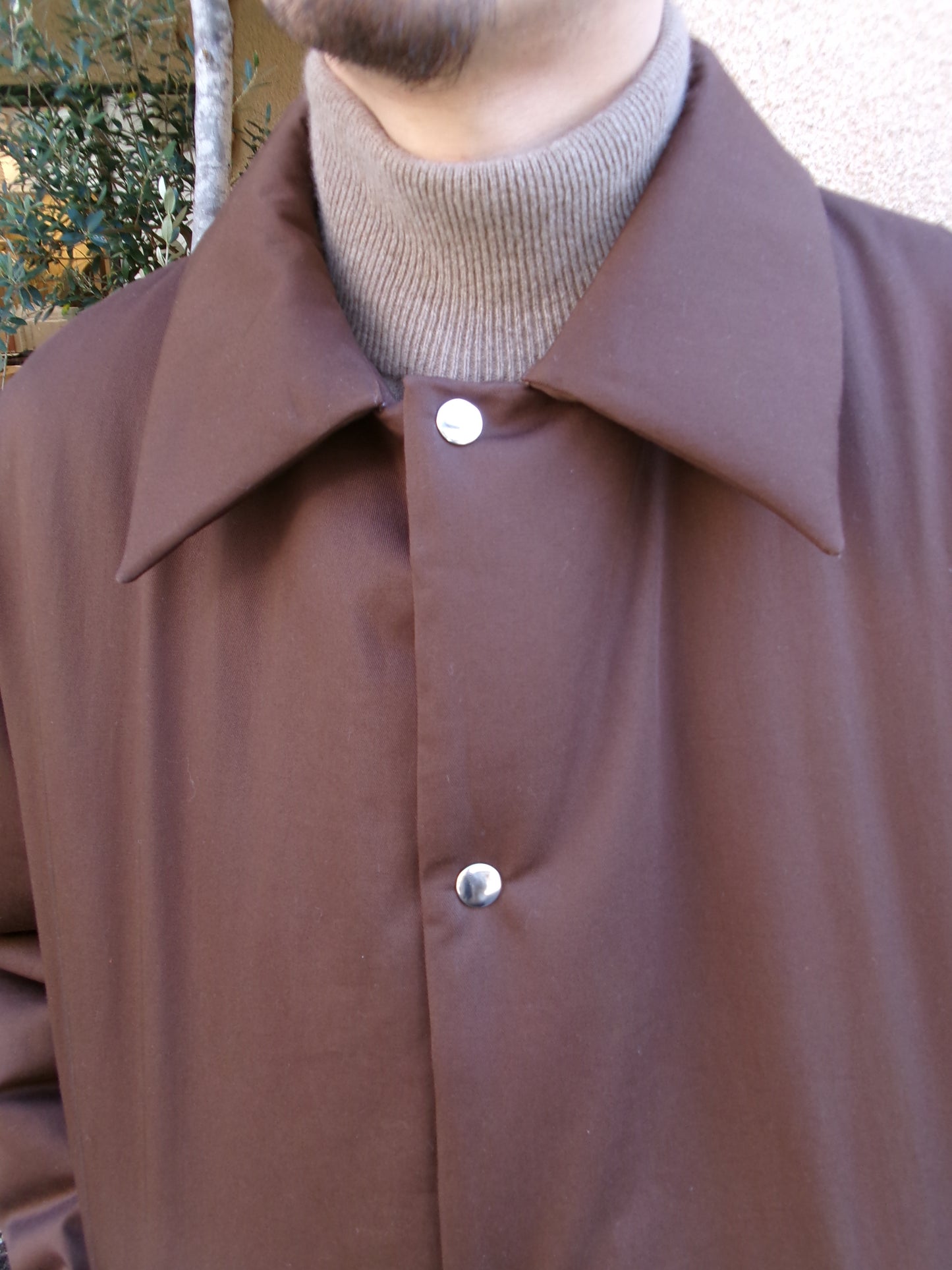 FUJI COTTON TWIL PADET COAT-BROWN-