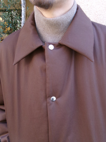 FUJI COTTON TWIL PADET COAT-BROWN-