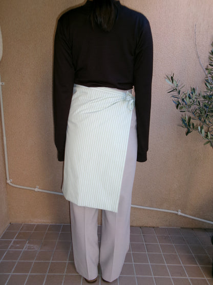 FUJI COTTON STRIPE PADET WRAP SKIRT