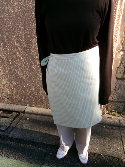 FUJI COTTON STRIPE PADET WRAP SKIRT