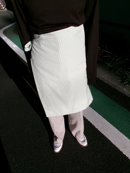 FUJI COTTON STRIPE PADET WRAP SKIRT