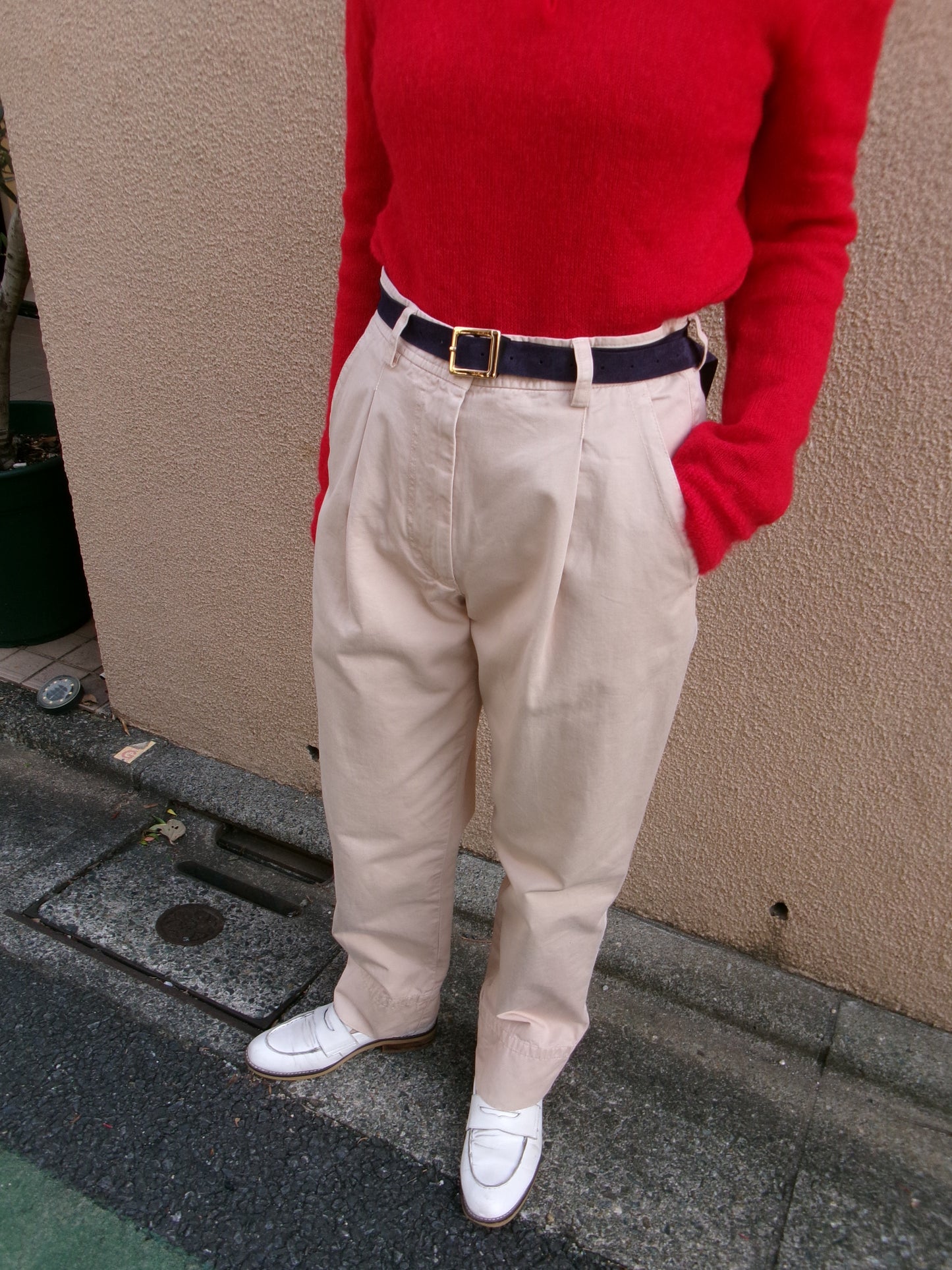 FUJI SUEDE BELT -NAVY-