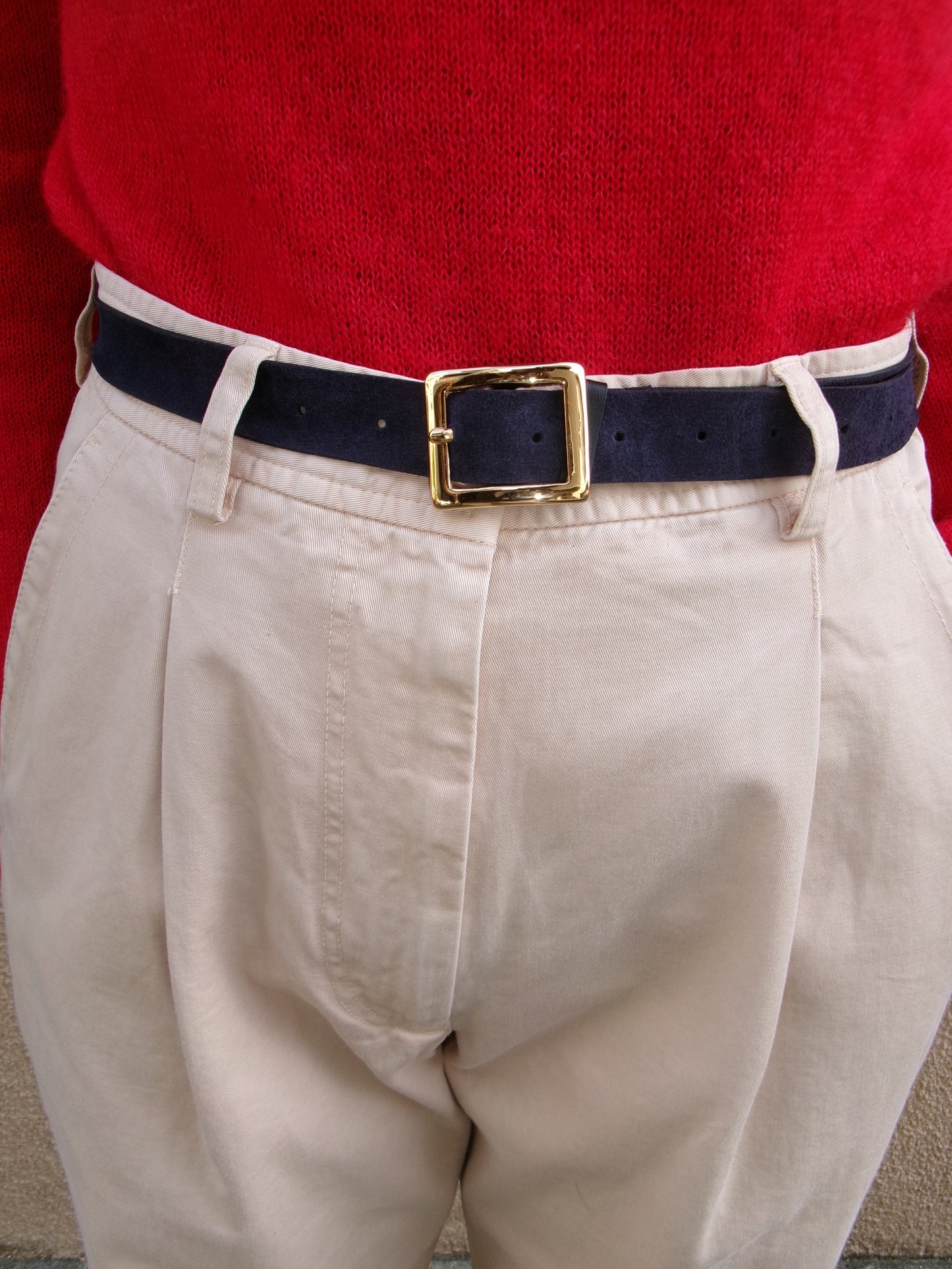 FUJI SUEDE BELT -NAVY-