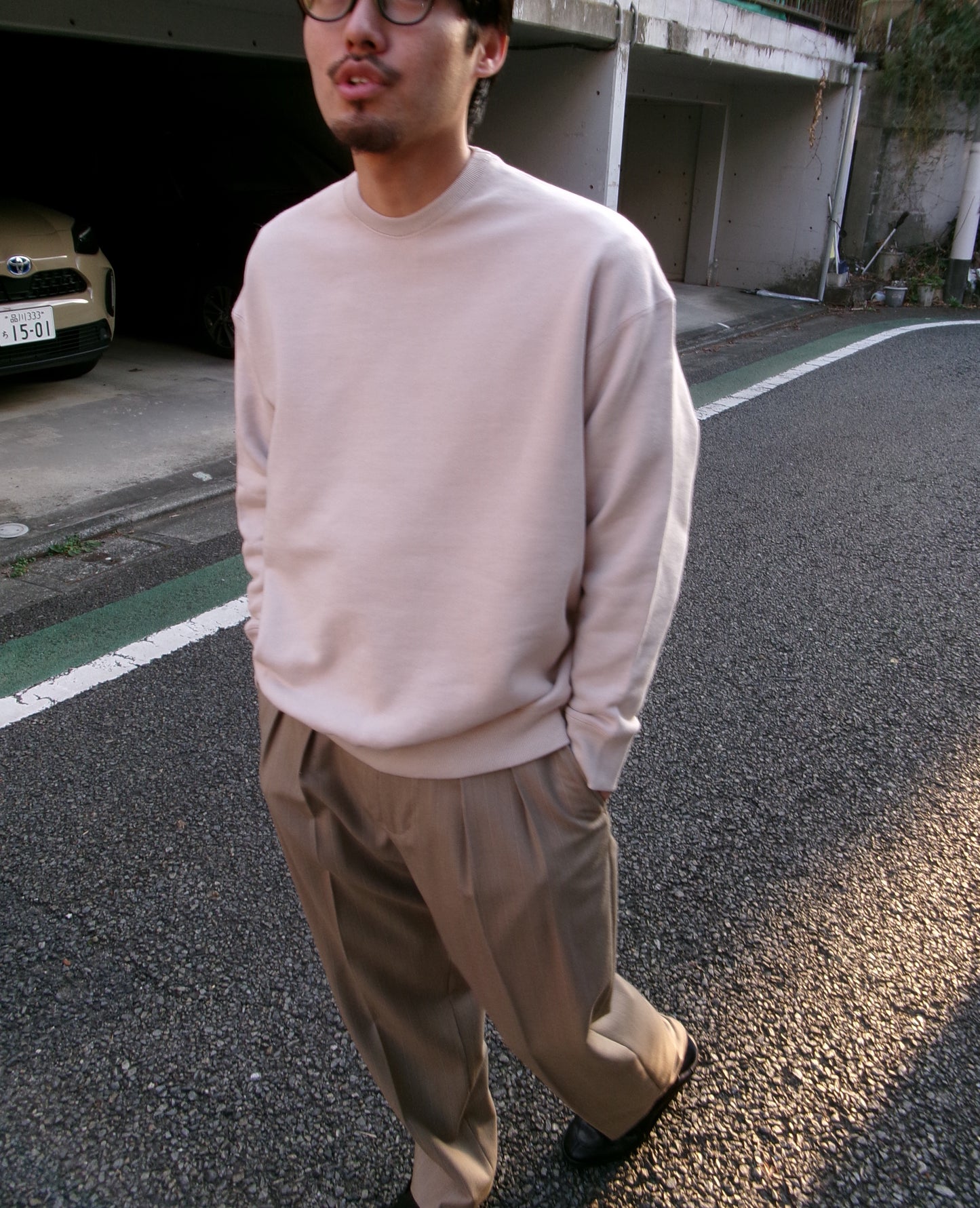FUJI CREW NECK SWEAT- PINK-