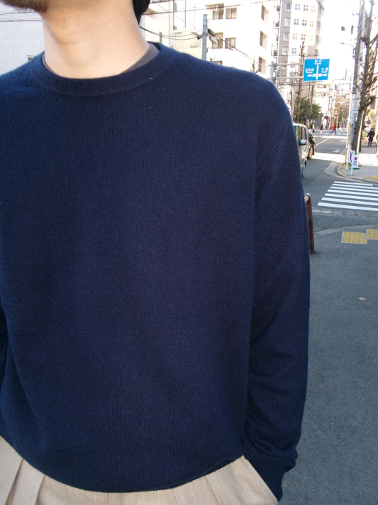 daily store original cashmere knit  -NAVY-