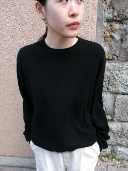 daily store original cashmere knit  -BLACK-