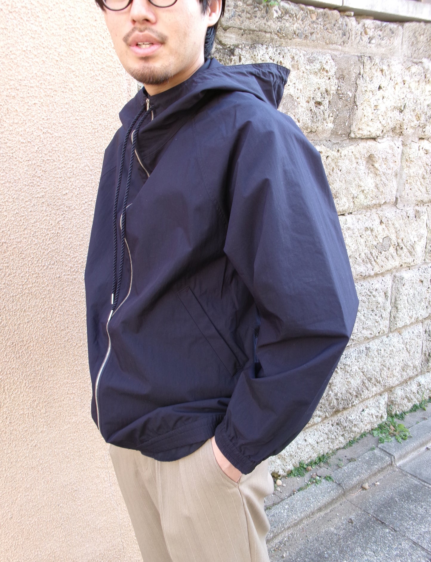 FUJI COTTON NYLON MOUNTAIN PARKA -NAVY-