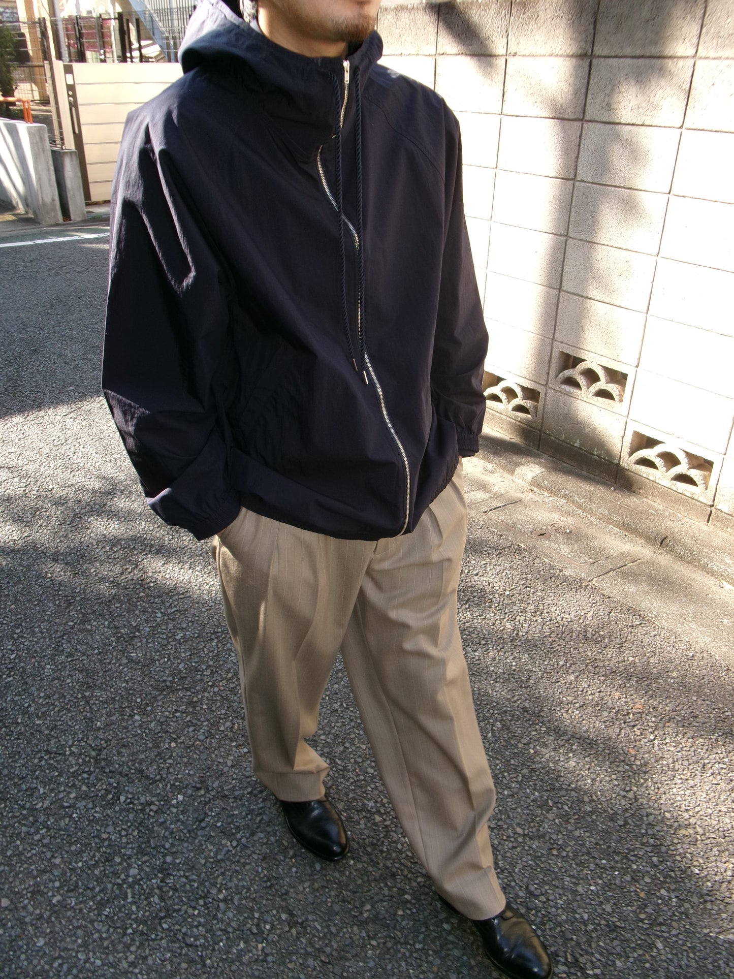 FUJI COTTON NYLON MOUNTAIN PARKA -NAVY-