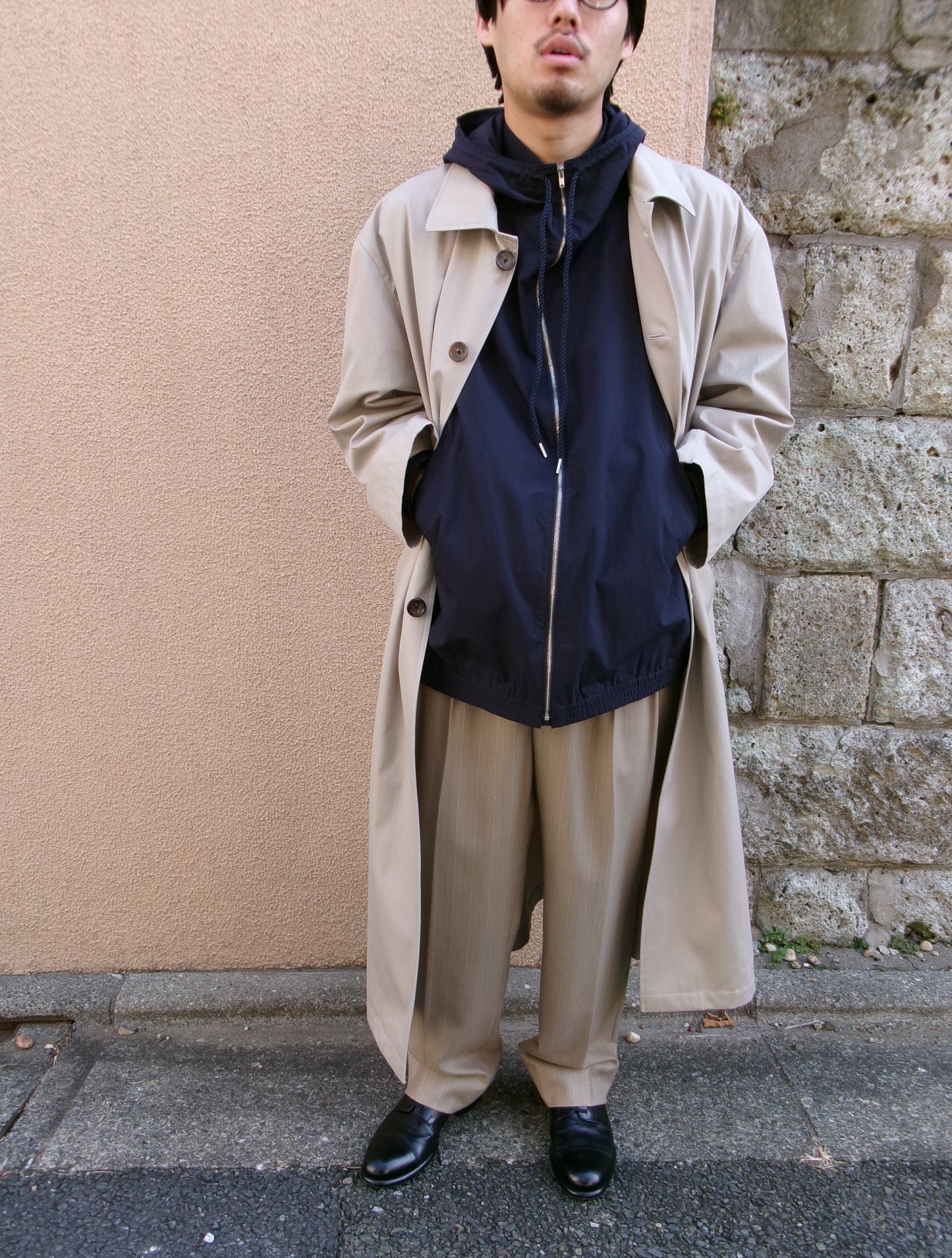 FUJI COTTON NYLON MOUNTAIN PARKA -NAVY-